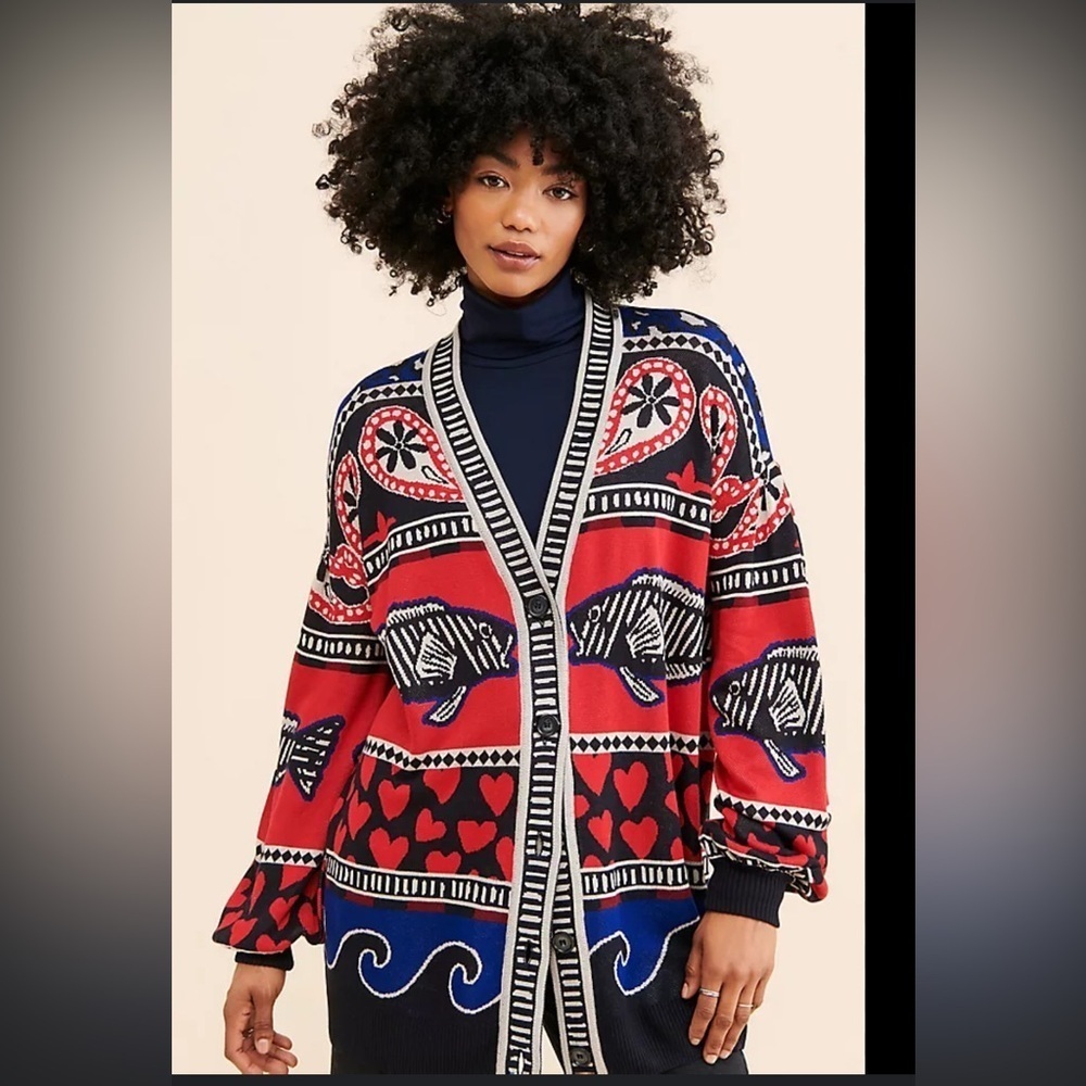 FARM Rio x Anthropologie Mixed Knit Cardigan - XS